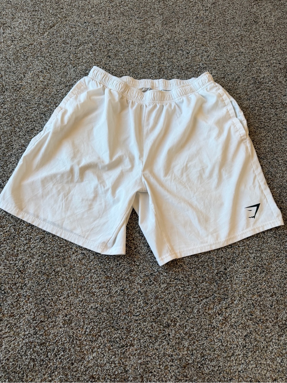 Gymshark Arrival 7" Shorts Men's Large White Workout Running A2A1L